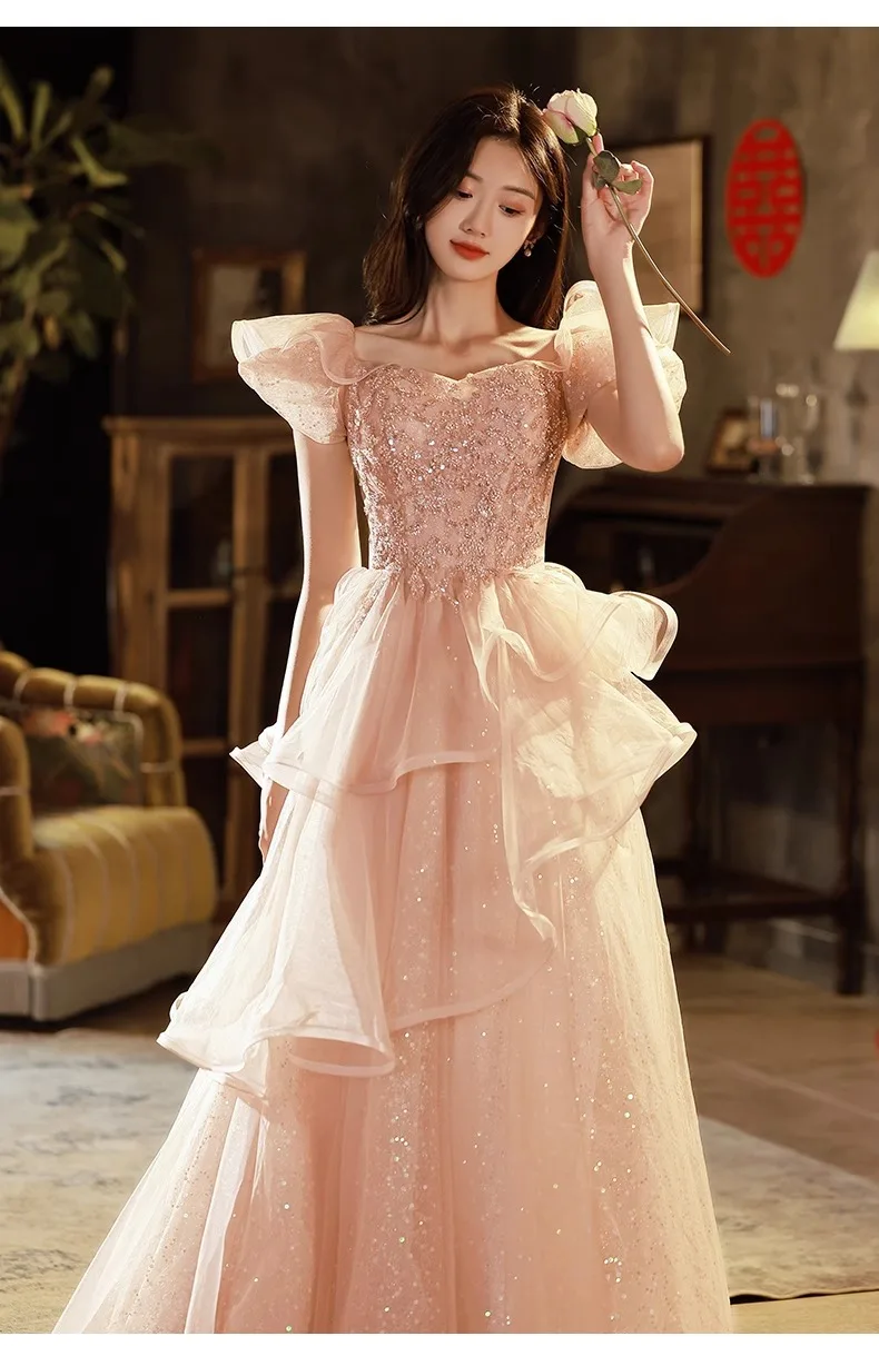 フレンチスタイルのイブニングドレスハイエンド手頃な価格の高級ニッチセンス誕生日大人のホスト宴会卒業婚約ドレス