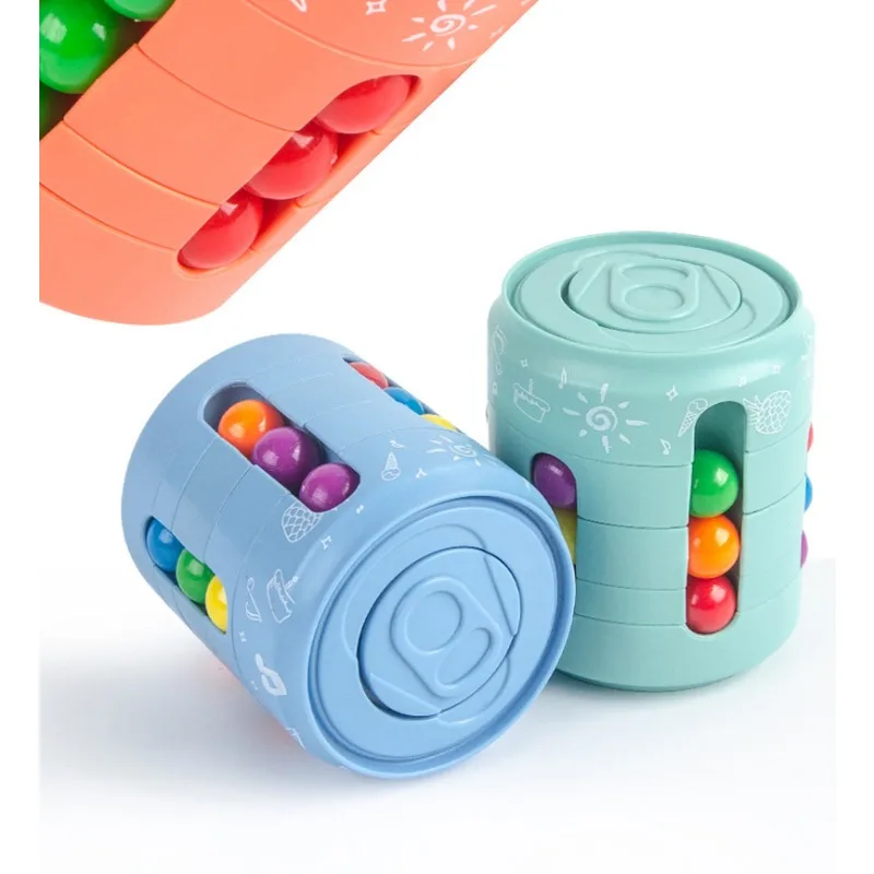 Decompression Toys Rotating Magic Bean Cube Cans Fidgeting Toy Educational Toy Rotating Can Children\'s Puzzle Stress Relief Toy