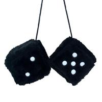 Long Hair Hot Stamping Dot Dice Plush Toy Cube Pendant Car Decoration Anime Ornament Car Sieve Accessories S3G8