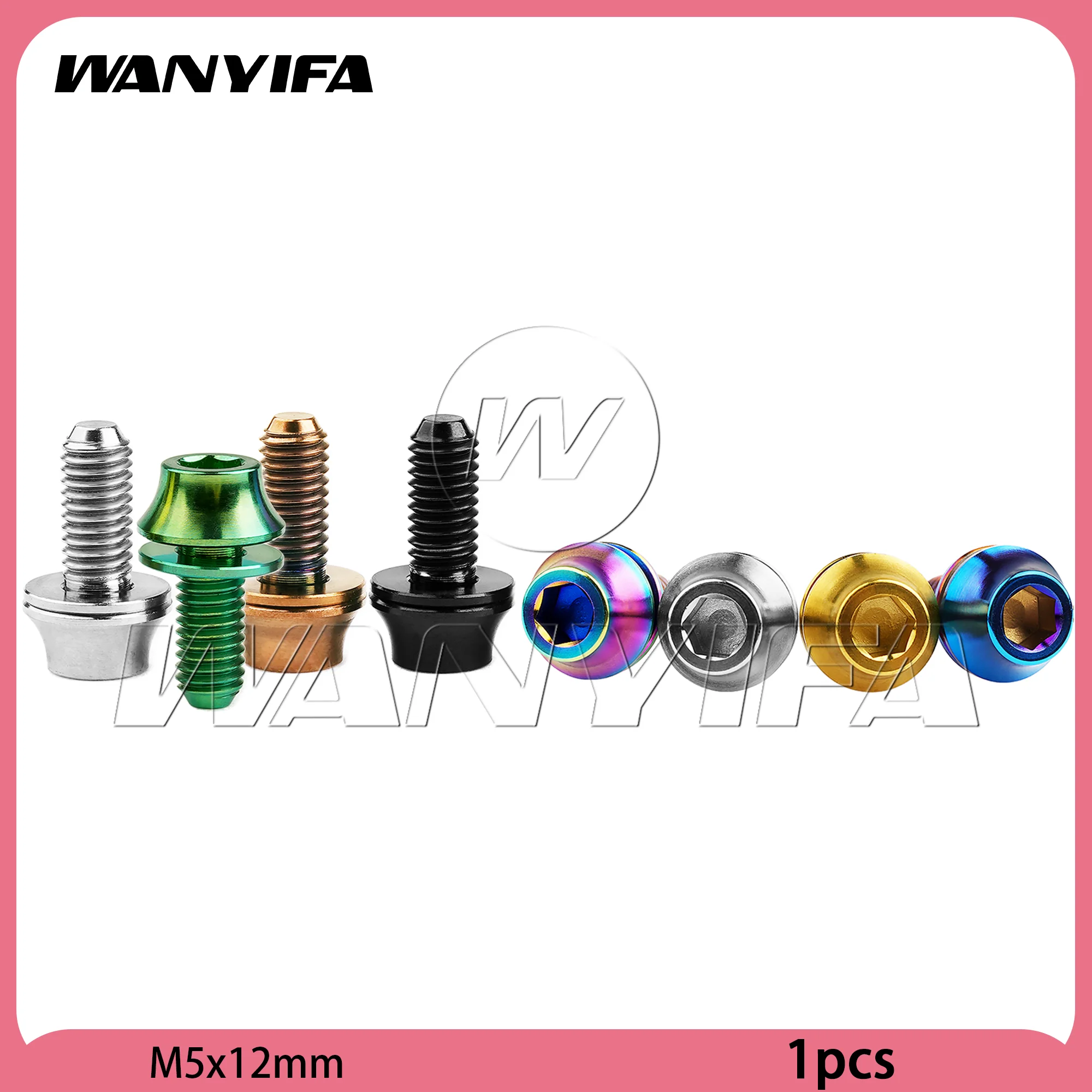 

Wanyifa Titanium Bolt M5x12mm Bicycle Bottle Cage Bolts MTB Road Bike Water Holder Fixed Screw Accessories