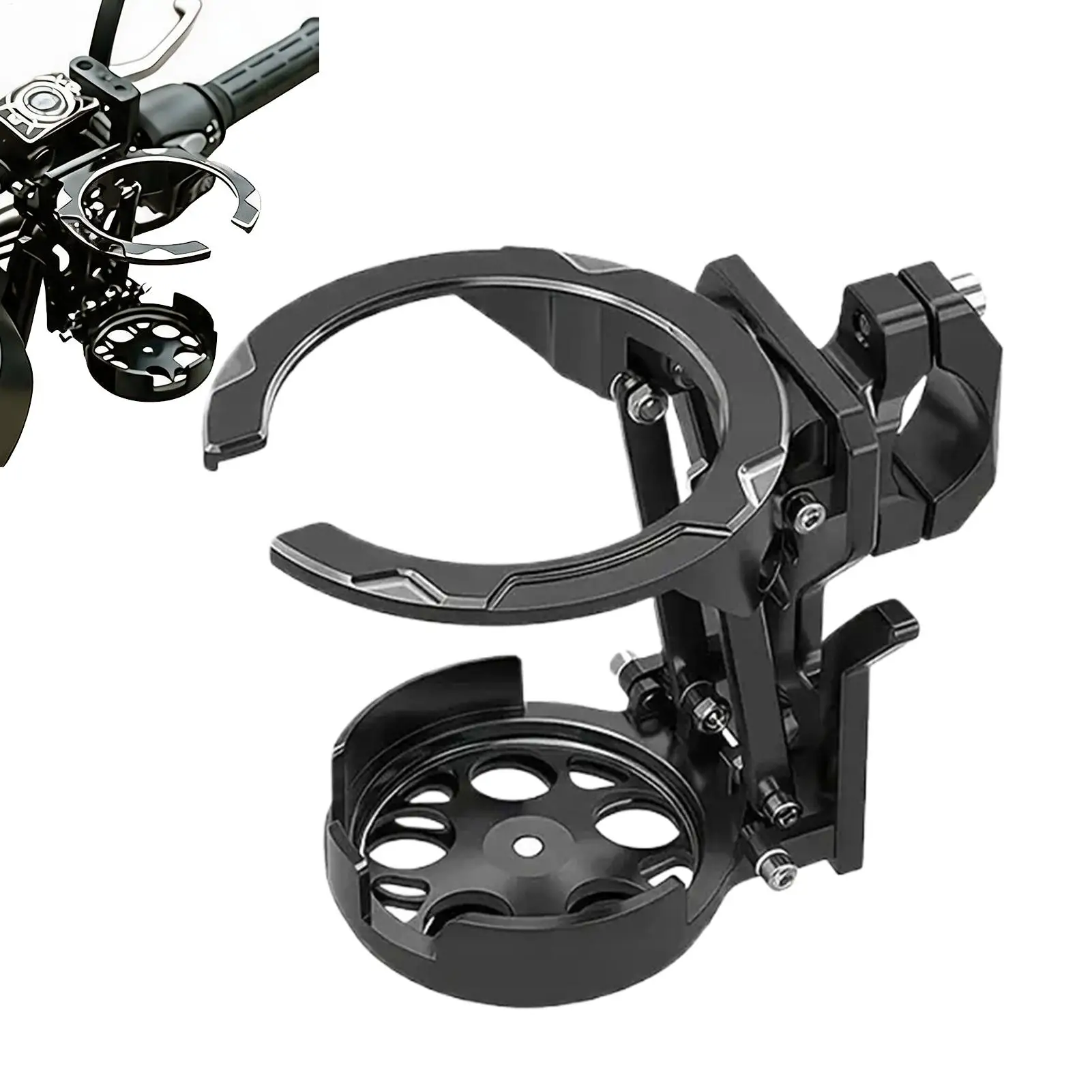 Foldable Bike Water Bottle Holder Handlebar Drink Cup Mount Anti-Drop Rotating Water Bottle Clamp for Adults Scooter Stroller