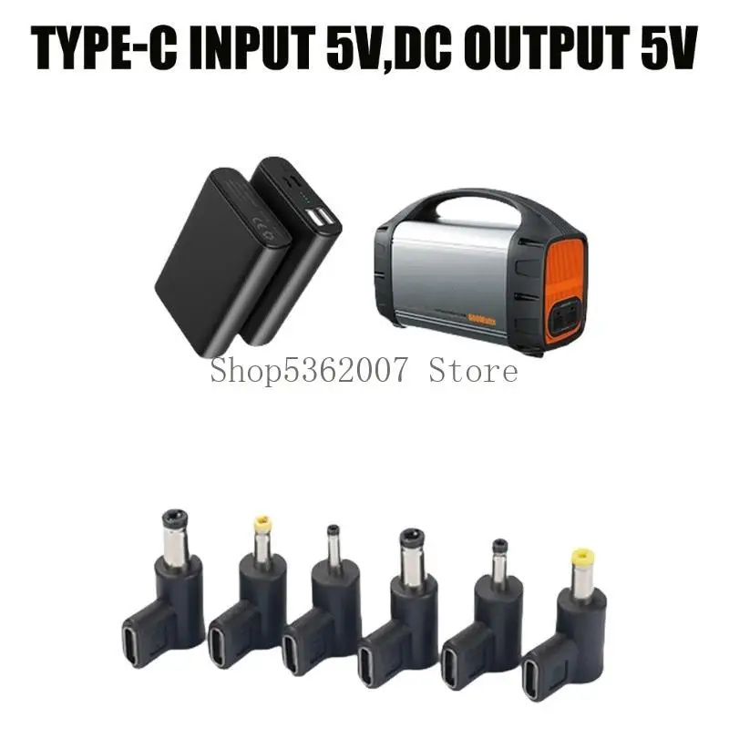 5.5x2.5/3.0x1.1/3.5x1.35/4.0x1.7/4.8x1.7/5.5x2.1mm to USB C Adapter Cable 90 Degree Angled Converters Adapter for Laptop 40JB