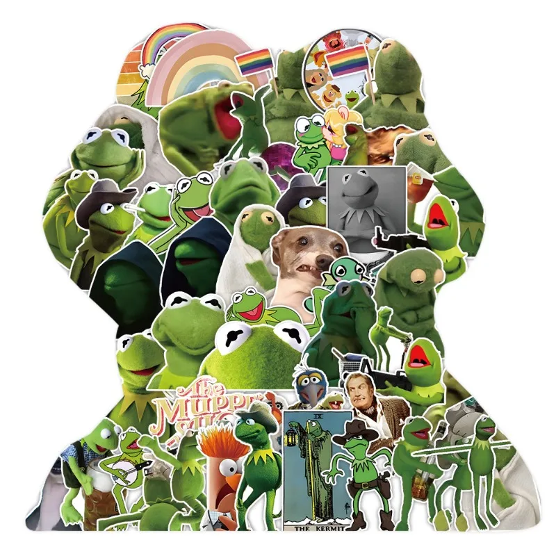 50pcs ‌Funny Frog Cartoon Sticker Suitcase Water Cup Stationery Mobile Phone Scooter Laptop Refrigerator Decoration Sticker