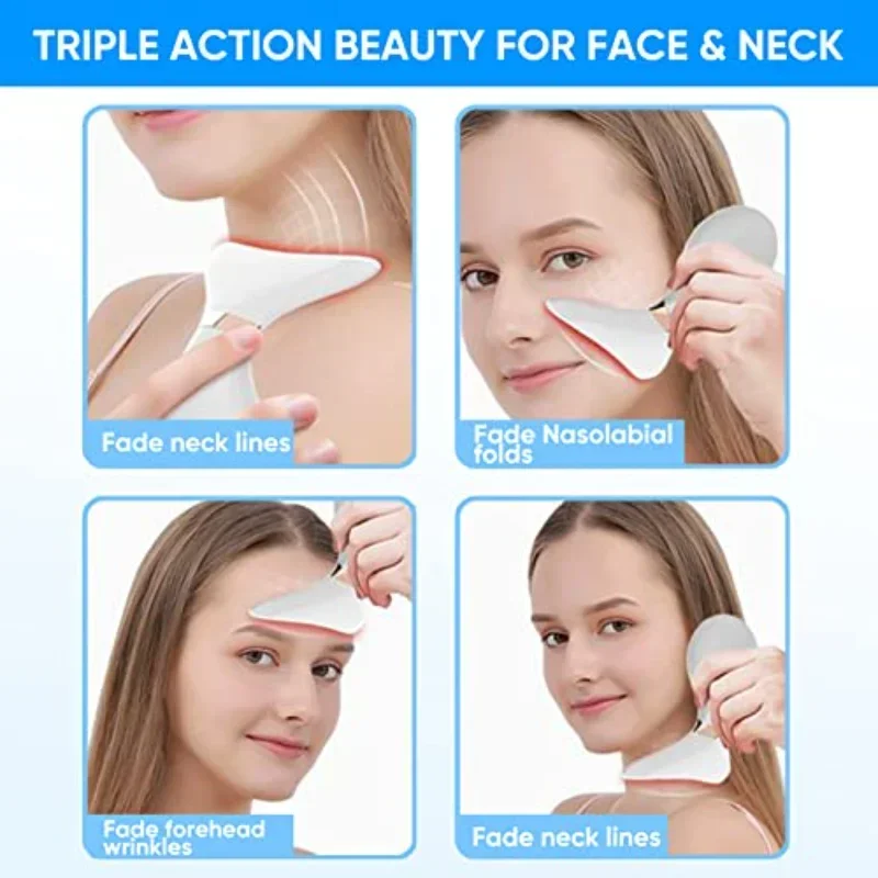 3 in 1 Face Lift Massager EMS Microcurrent Face and Neck Beauty LED Photon Therapy Firming Reduce Double Chin Anti-Wrinkle