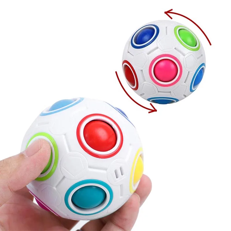 Creative Foot Spheric Cube Toy Speed Rainbow Ball Puzzles Learning Educational Toys For Children Adult Office Anti Stress Gifts