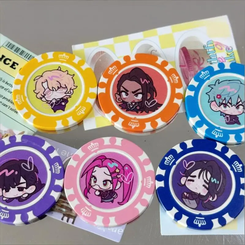 

Набор из 6 игровых фишек для косплея по аниме Alien Stage: Мизи, Суа, Иван, Хюна, Лука. Игровые жетоны, украшения, аксессуары, реквизит.