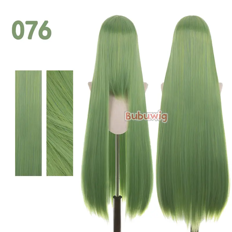 Bubuwig Synthetic Hair 100cm Long Straight Pure Color Cosplay Wigs Over 100 Colors Black White Red Blue Brown Wig Heat Resistant - Image 44