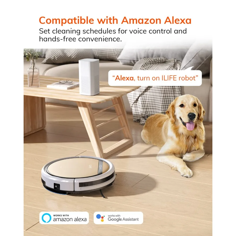 Robot Vacuum and Mop Combo, Works with 2.4G WiFi, Alexa/App/Remote Control, Automatic Self-Charging