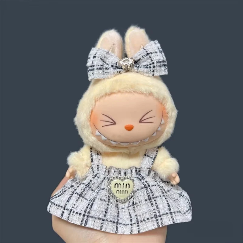 Jupe de poupée en peluche Labubu de 17cm, ensemble de jupe Adorable pour bricolage, accessoires de vêtements, cadeau
