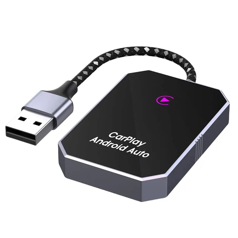 

2 in 1 Wireless CarPlay Android Auto Adapter Mini Carplay&Auto Box Dongle Carplay AI Box for iPhone & Factory Wired Carplay Cars