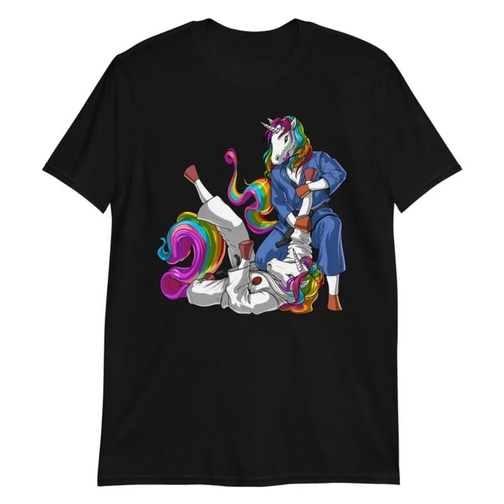 Unicorn Jiu-Jitsu T-Shirt Brazilian Jiu-Jitsu Tee Judo Shirt Wrestling Tops Funny Martial Arts Tops Street Fashion Streetwear