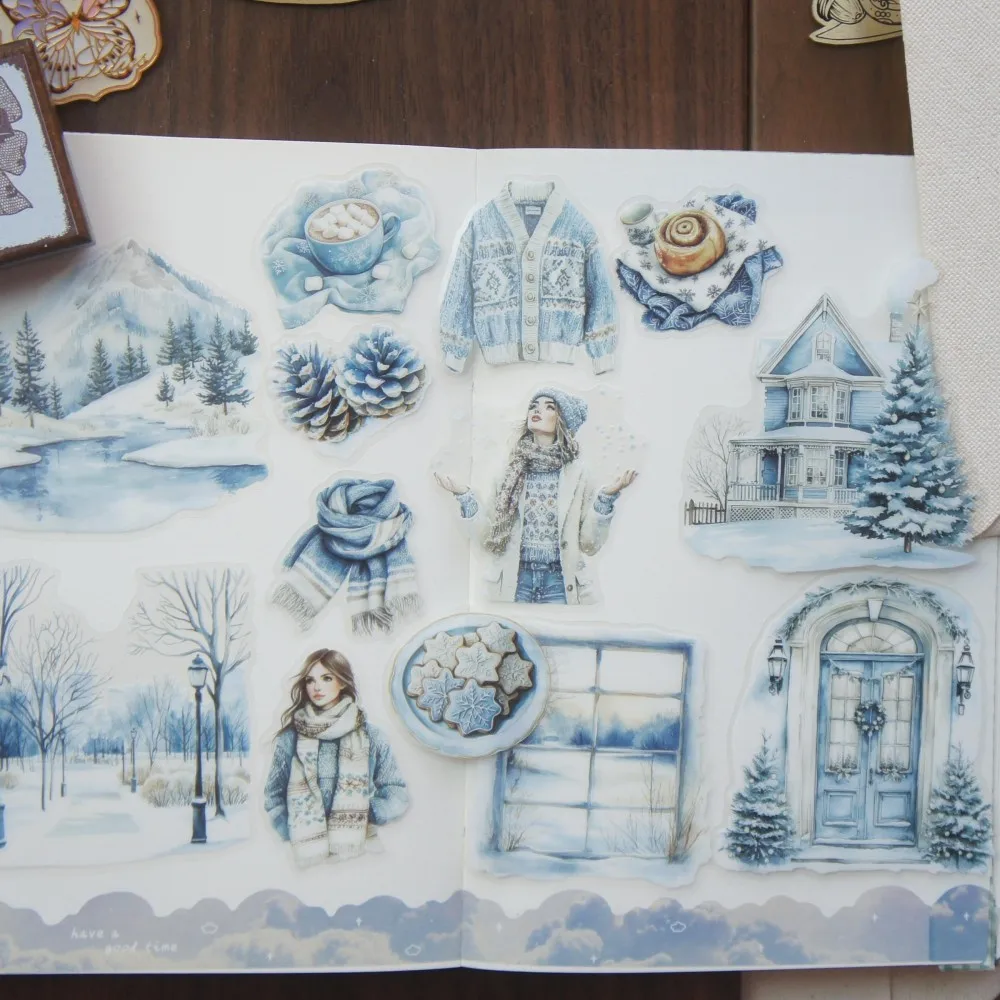 

28pcs Snowy Forest Winter Vacation Style PVC Sticker Scrapbooking DIY Gift Label Decoration Tag