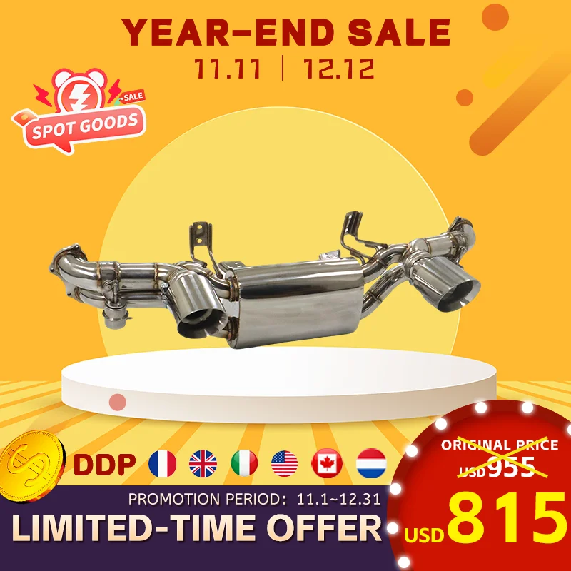 

11.11 HMD for Porsche 718 GT4 Cat-Back Exhaust System with Valve 304 SS304 Deep Aggressive Sound