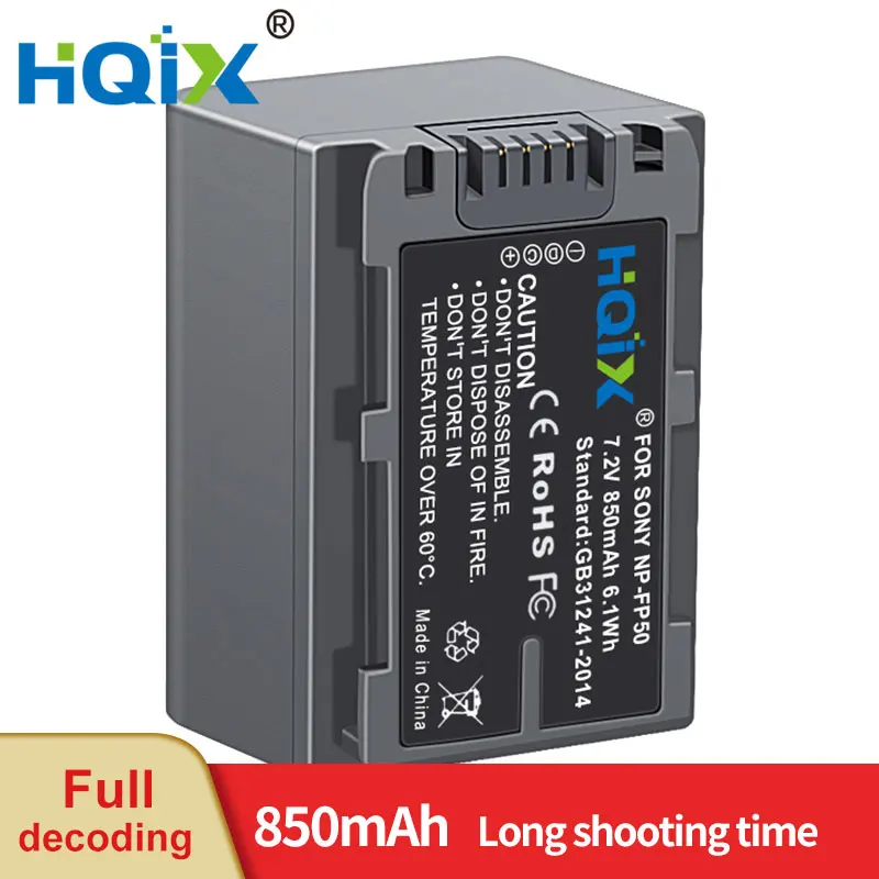 

HQIX for Sony DCR-DVD103 DVD105 DVD202 DVD203 DVD403 DVD404 DVD405 DVD304 DVD305 DVD205 hc3Camera NP-FP50 Dual Battery Charger