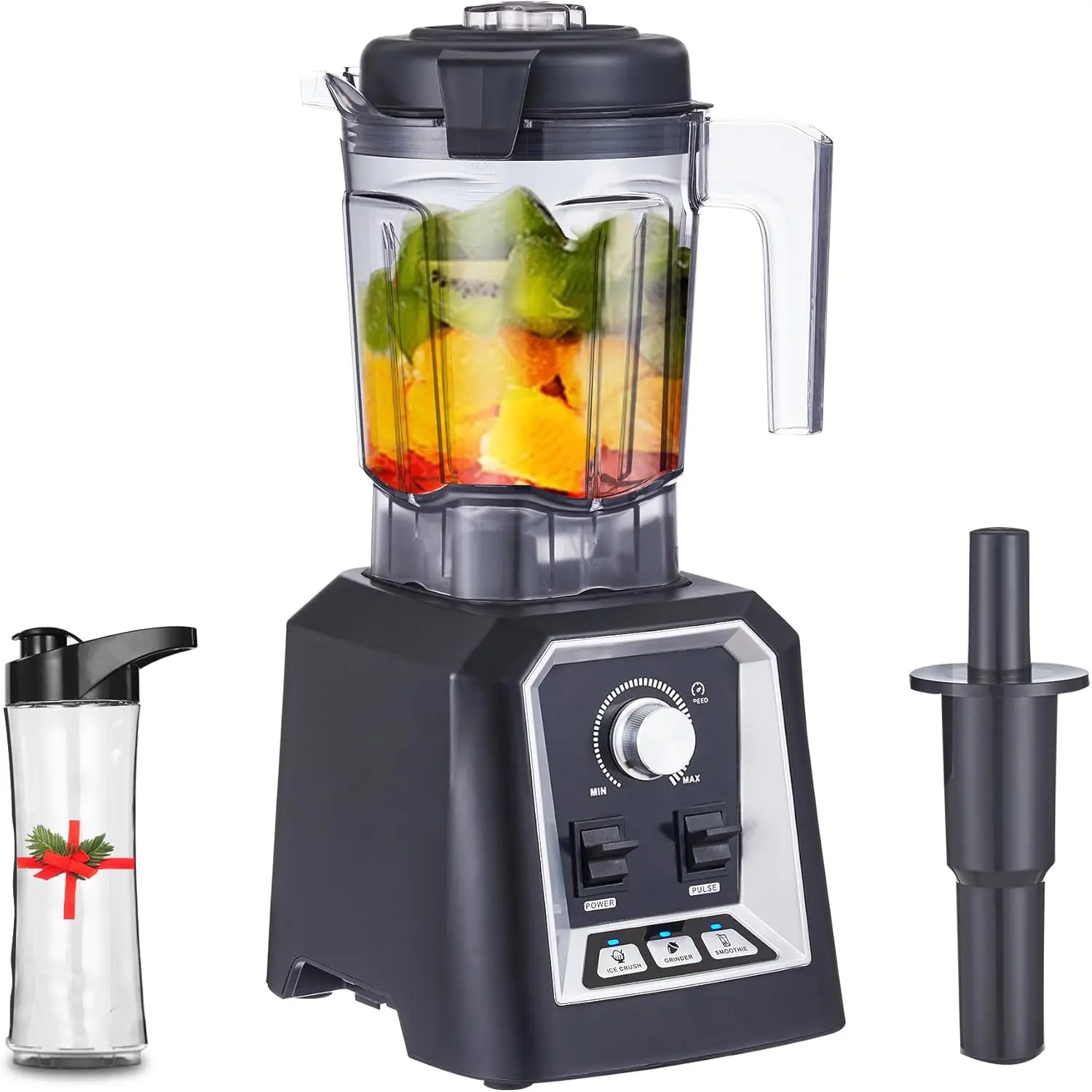 

Professional Blender, 2200W 3 Automatic Program Blender For Kitchen,2L capacity with 600ML Portable Bottle,Smoothie Blender for