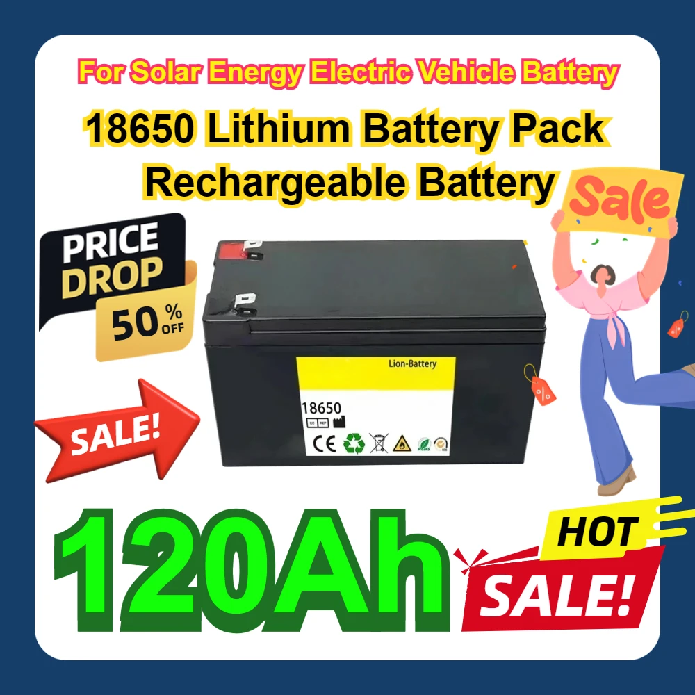 

For Solar Energy Electric Vehicle Battery 18650 Lithium Battery Pack Rechargeable Battery 120Ah