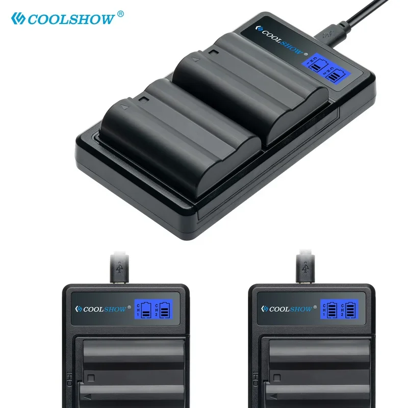 EN-EL15 EN EL15 LCD Dual USBCharger para Nikon D600 D610 D600E D800 D800E D810 D7000 D7100 D750 V1 ENEL15 cargador de batería