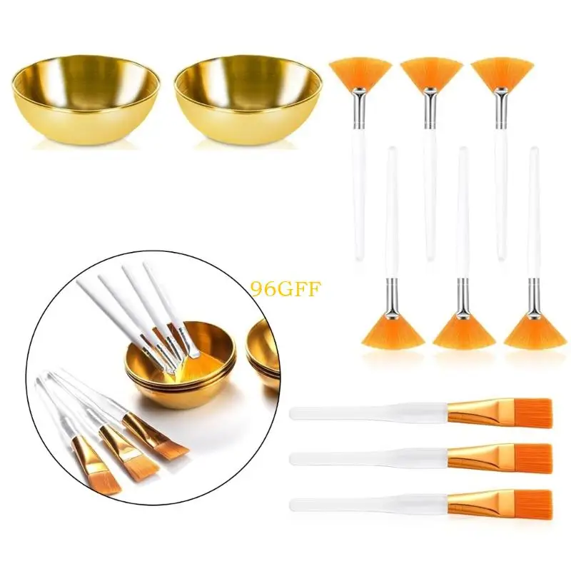 96gf 18pcs مستلزمات تجميل للوجه للوجه تعيين 6 أوعية الوجه الذهب