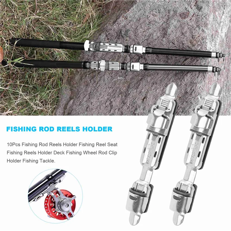 10 buah gulungan pancing pemegang gulungan pancing kursi gulungan pancing pemegang dek roda pancing klip pemegang joran pancing kaya