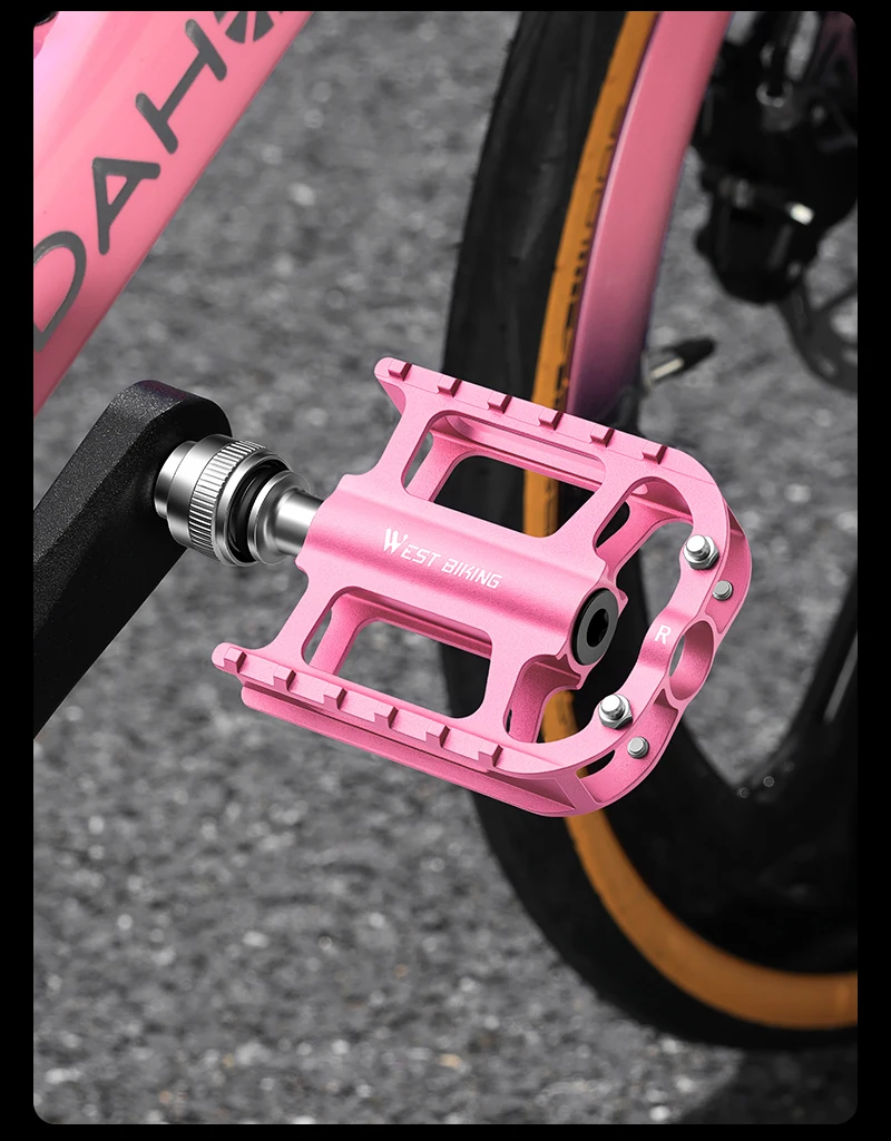 WEST BIKING Fahrradpedale mit Schnellspanner, Aluminiumlegierung, 3 abgedichtete Lager, rutschfest, 14 mm Cr-Mo-Achse, leichte MTB- und Rennradpedale – Detail 18