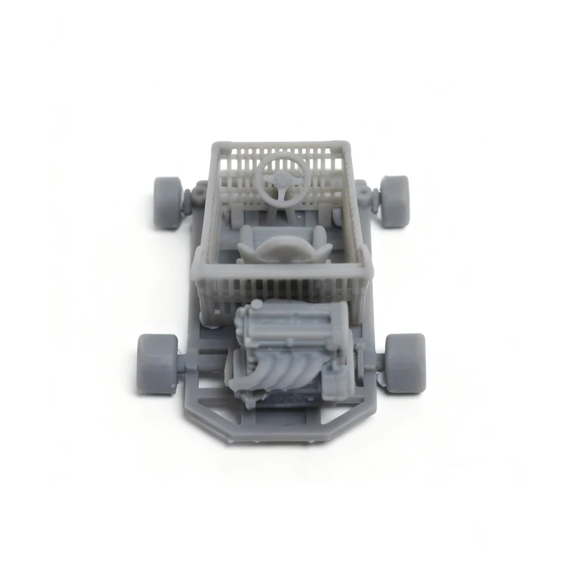 1Set 1/64 Bilancia Shopping Go-kart Raw Modello In Bianco Stampa 3D Simulato Carrello di Montaggio Paintabili Accessori Decorazione Del Garage