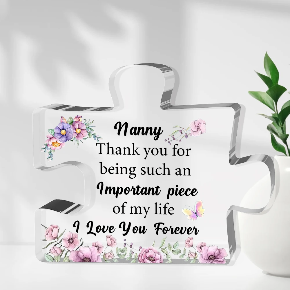 acrylic effect/pattern Nanny Puzzle Plaques Mother's Day Gifts Nan Appreciate Birthday Present Nana Acrylic Sign Home Decoration view 5