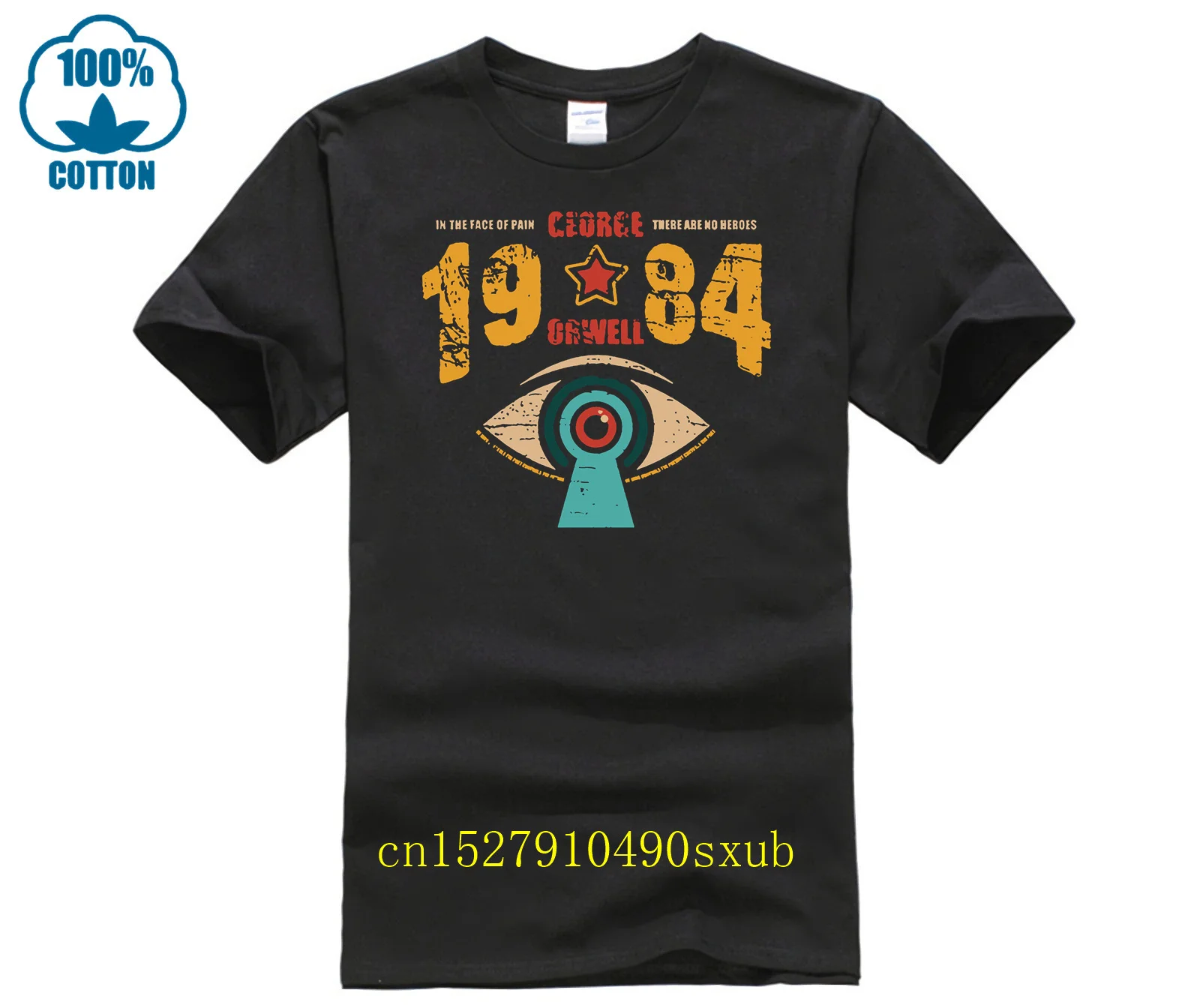 HOT deals funny t shirt On Nine Eighty-Four 1984 men's tshirt George Orwell Dystopian Room 101 Novel Combat CCTV