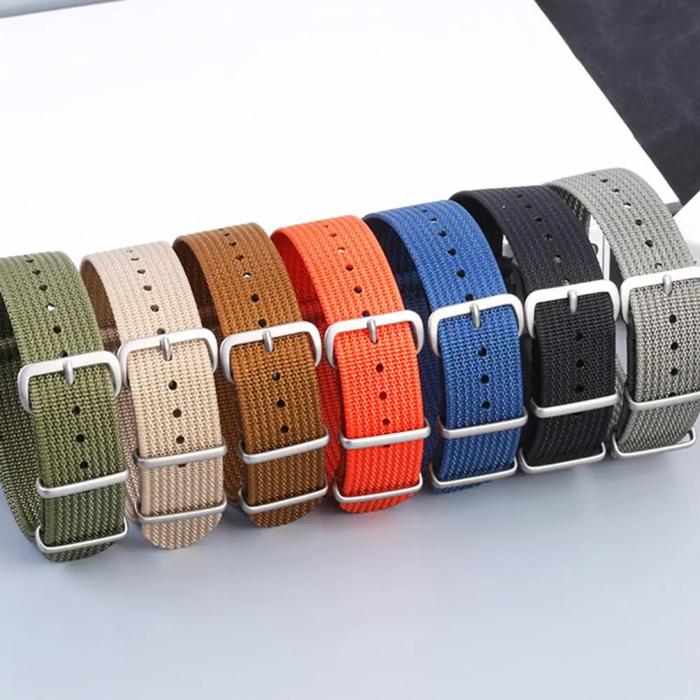 Nylon Watch Strap Wear-resistant Watch Band Nylon Braided Watch Strap Replacement Breathable Wristband for Men Women Metal Pin