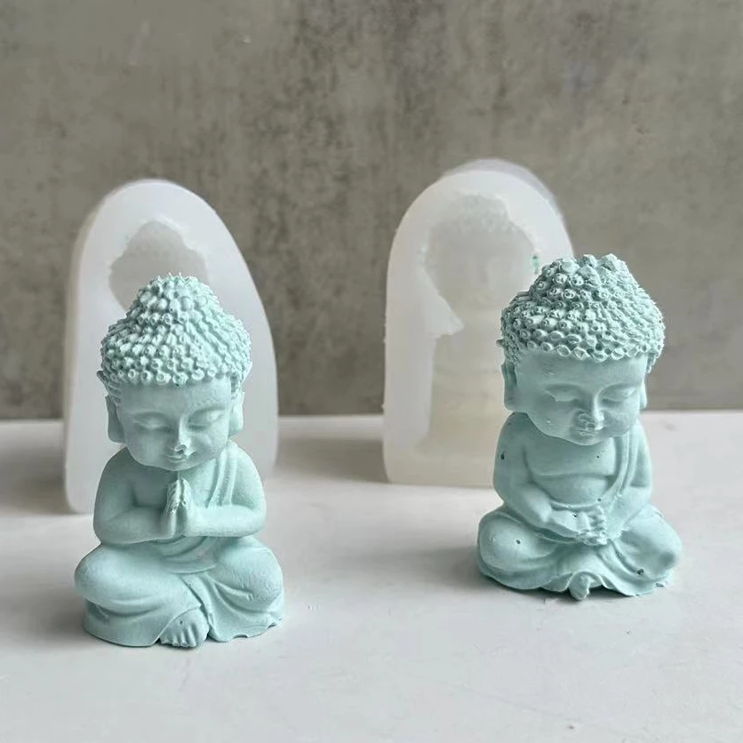 3D Maitreya Silicone Candle Mold DIY Church Buddha Incense Making Plaster Epoxy Resin Aroma Soap Baking Church Molds Home Decor