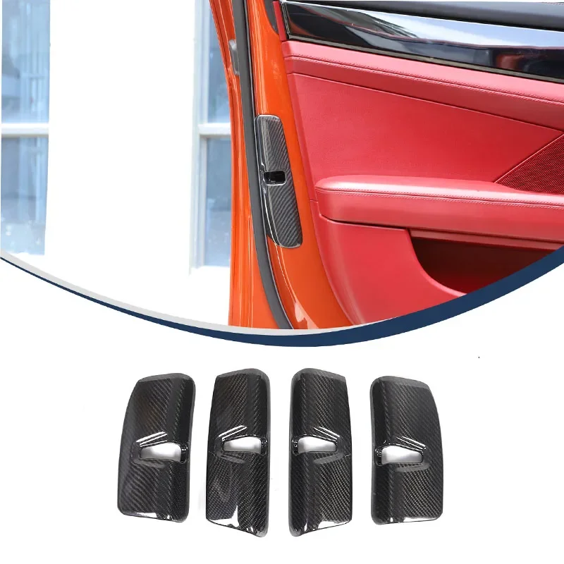 For Porsche Panamera 2017-2024 Real Carbon Fiber Car Interior Door Lock Decorative Cover Sticker Car Interior Accessories