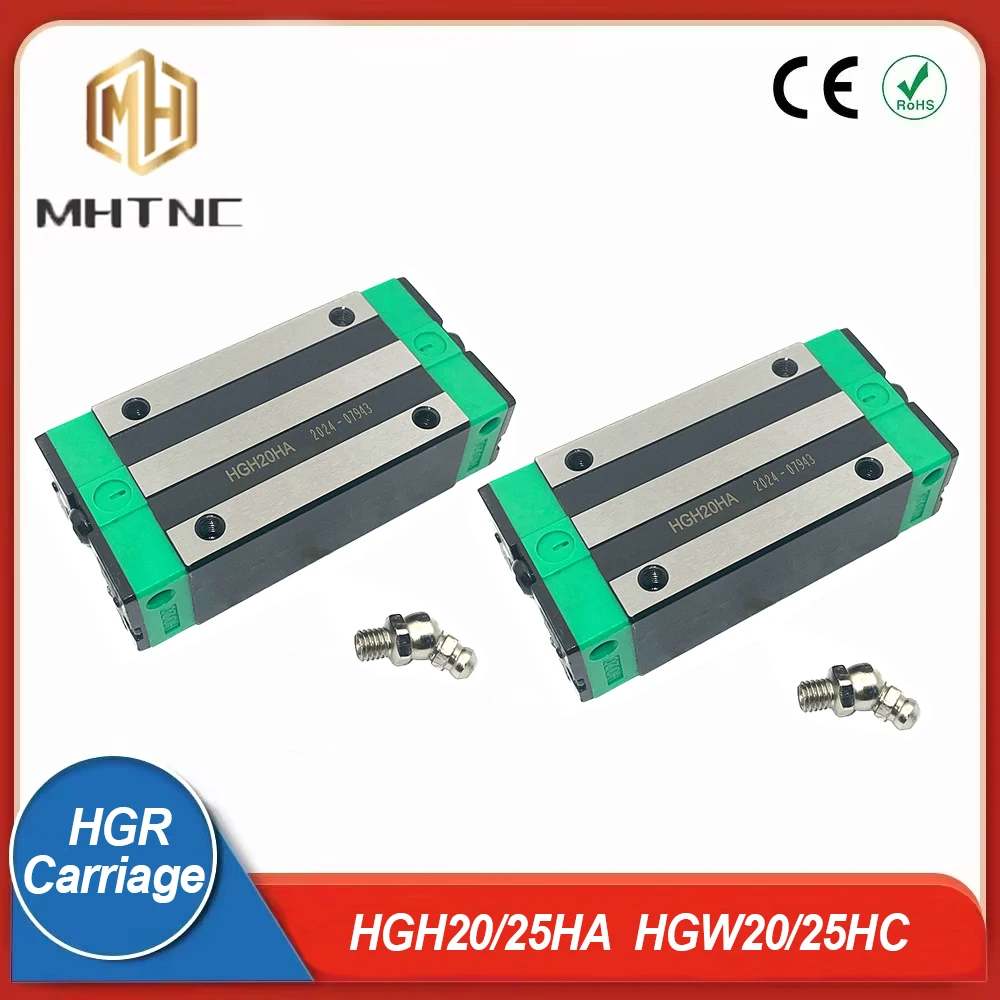 MHTNC 2PCS HGH20HA HGW20HC HGH25HA HGW25HC Longerthen Block Precision square rail slider Bearing for CNC Router