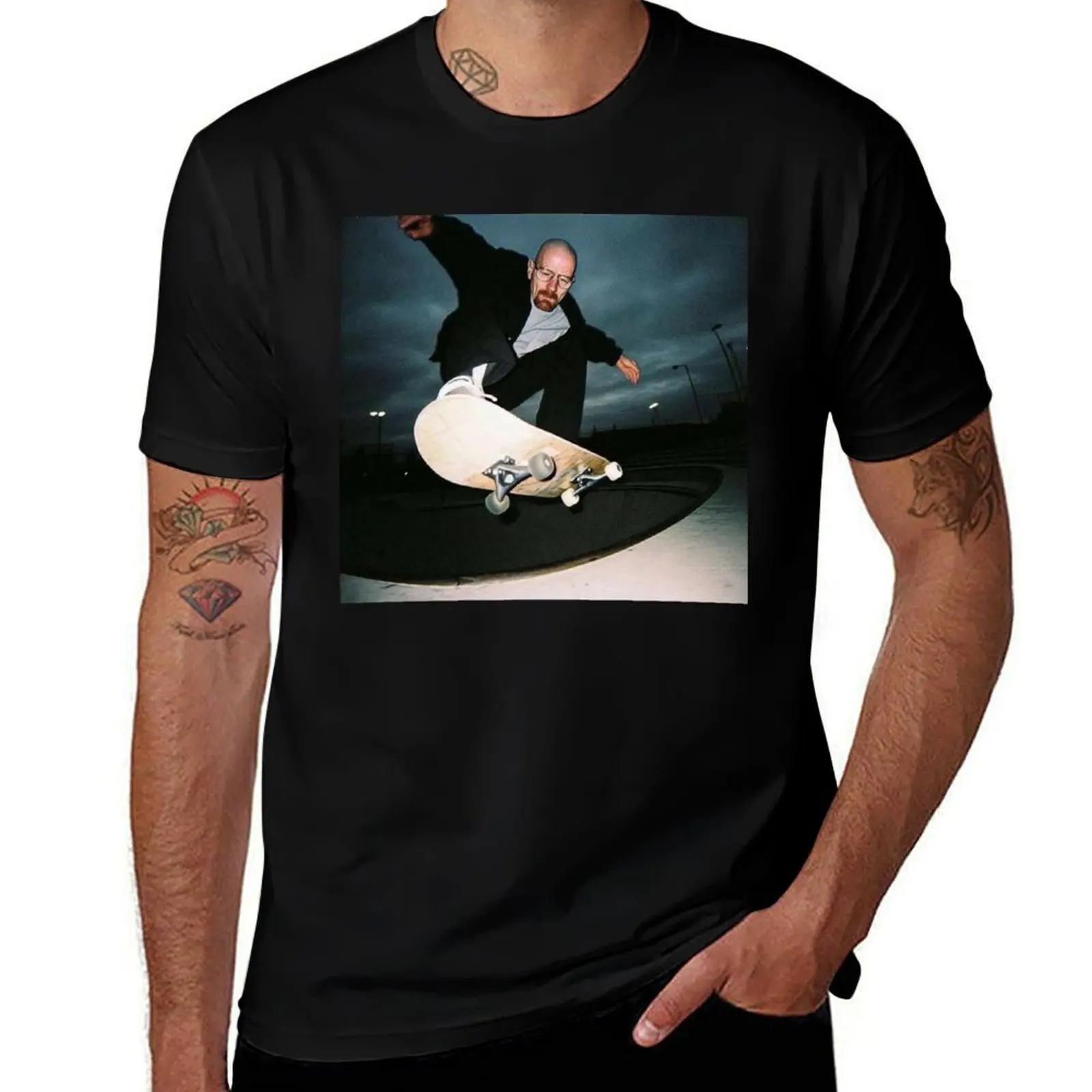 Walter skateboarding T-Shirt Breathable Mesh Panel T-Shirt