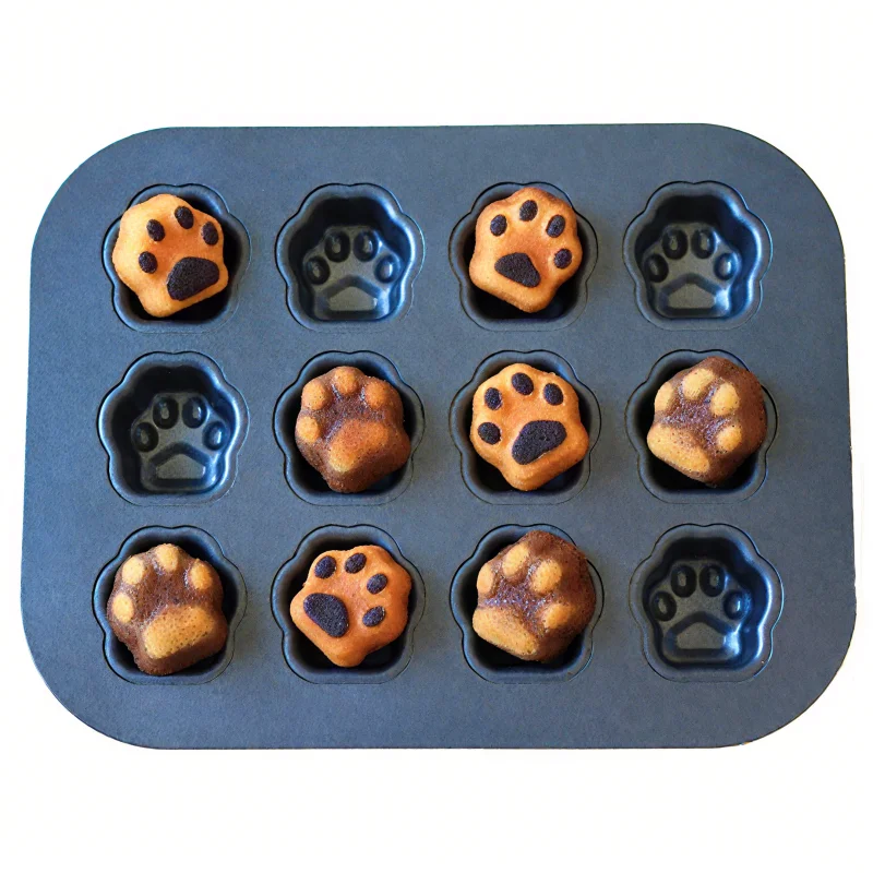 

3D Cute Cat Claw Baking Mold Non-Stick Baking Pan Madeline Financier Cake Mold Baking Tray Molds Form Metal Baking Supplies