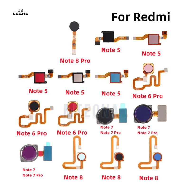 

For Xiaomi Redmi Note 5 6 Pro 7 8 Home Button Back Touch ID Finger Scanner Fingerprint Sensor Flex Cable