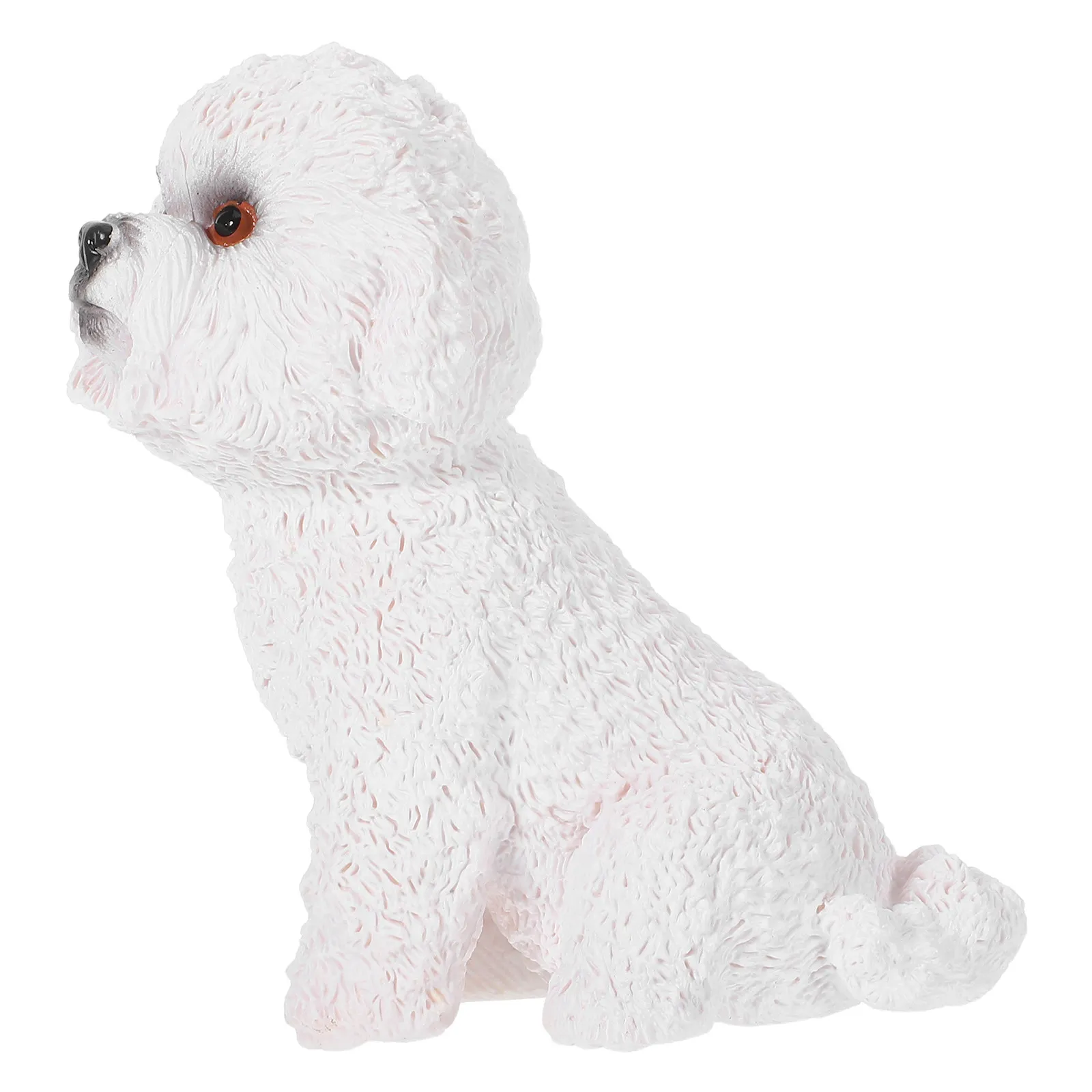 1Pcs Adorable Mini Dog Ornament Realistic Poodle Design Home Office Car Cabinet Decoration Fine Craftsmanship Stable Base