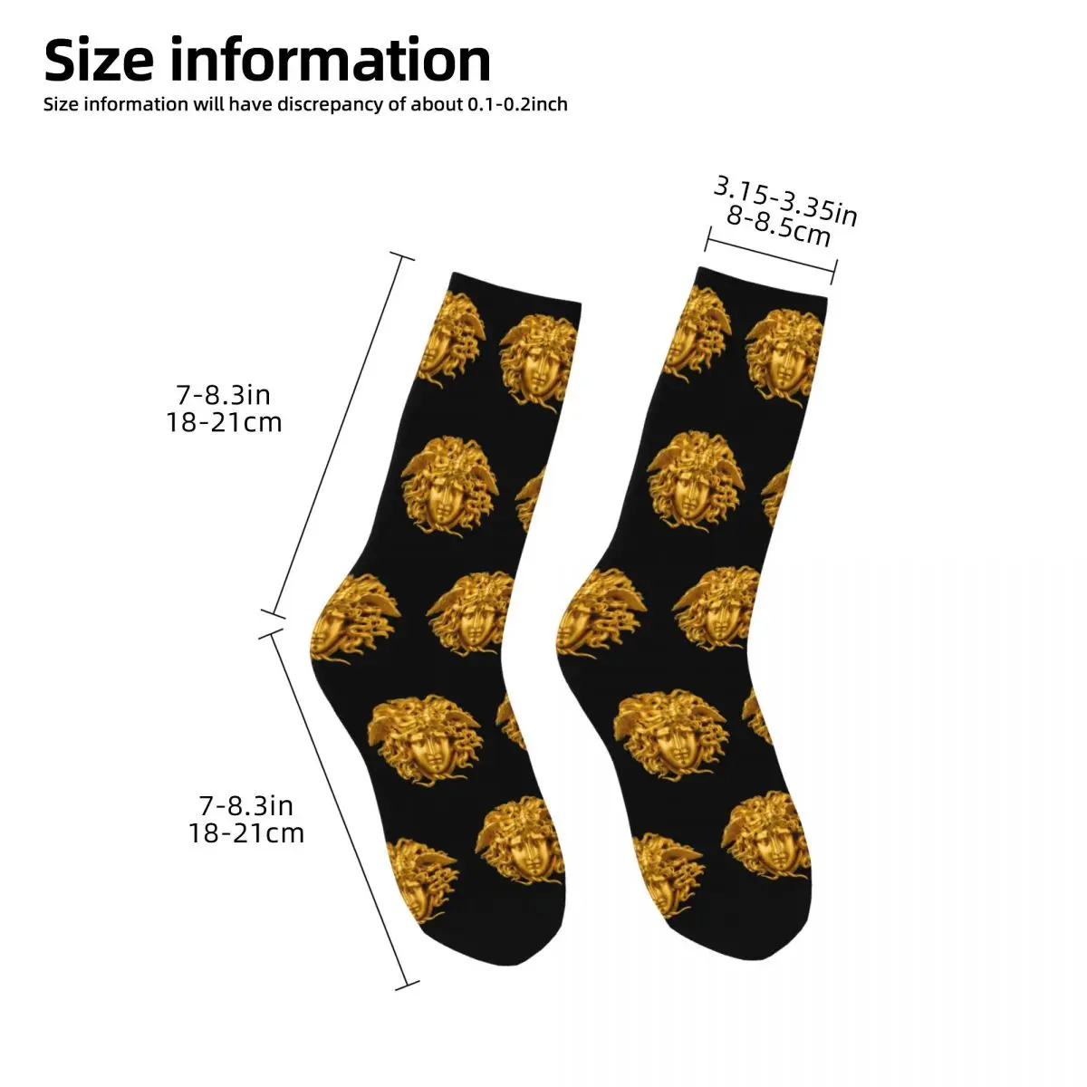 Elegant And Chic French Golden Haired Socks Men\'s Women\'s Mythological Greek Medusa Socks Summer Autumn Winter Middle Tube Socks