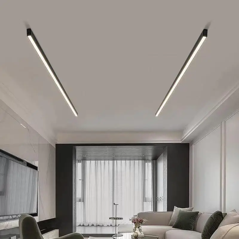 Luces Led de techo de tira larga, lámpara nórdica moderna para pasillo, balcón, dormitorio, comedor, sala de estar, decoración interior del hogar