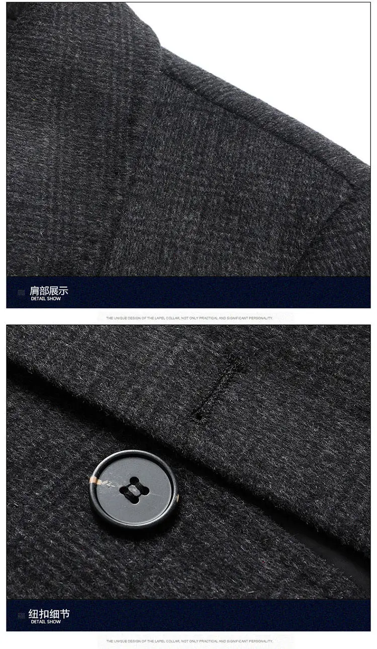 2026 new arrival winter removable down liner wool coat,mens fashion thicken warm parkas trench coat casual woolen jackets men