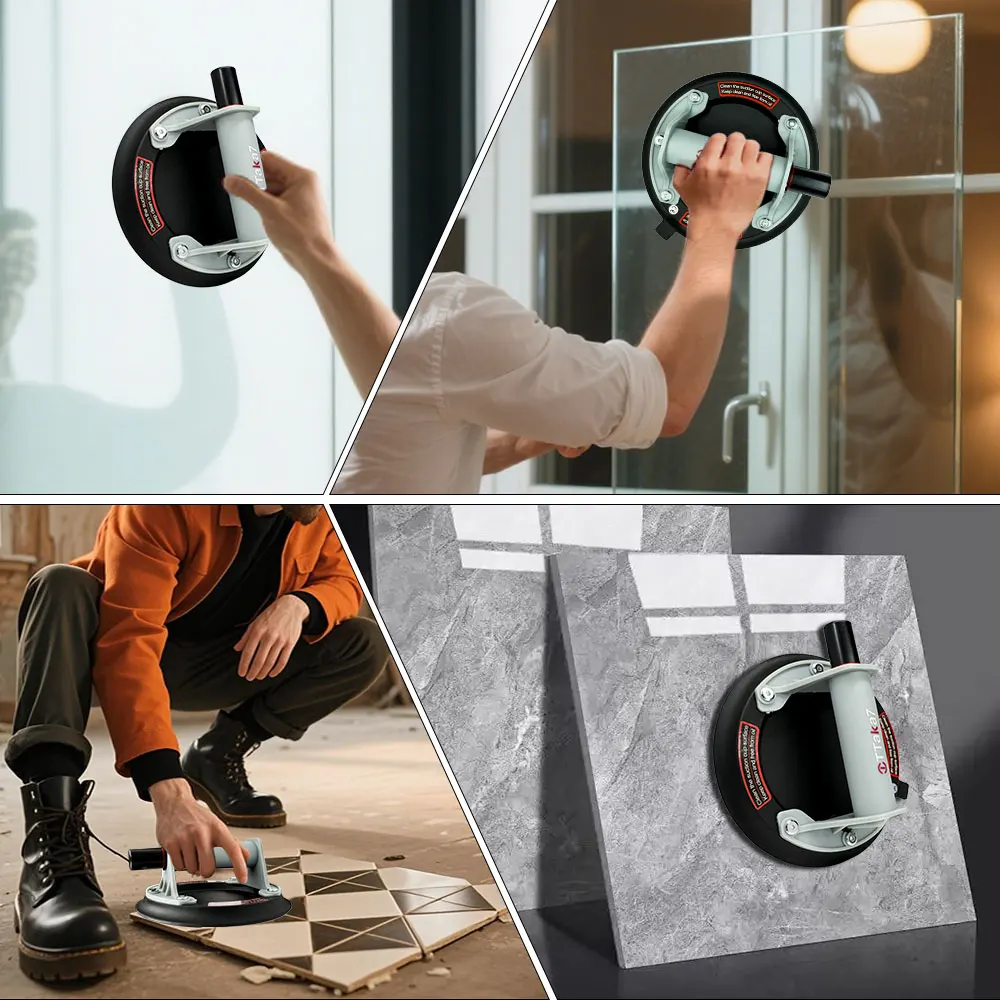 2PCS New Vacuum Suction Cup 200kg Loading Capacity Heavy Duty Vacuum Spreader for Tile Adsorption Granite Glass Lifting ﻿1PCS