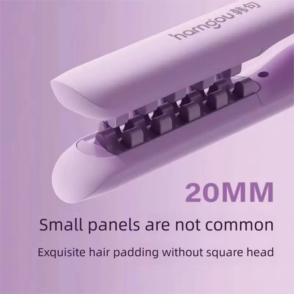 20mm Small Plate Hair Crimper Negative Ion Ceramic Corn Crimping Iron 4‑Speed Temp Adjust Hair Root Volumizing Styling Tool