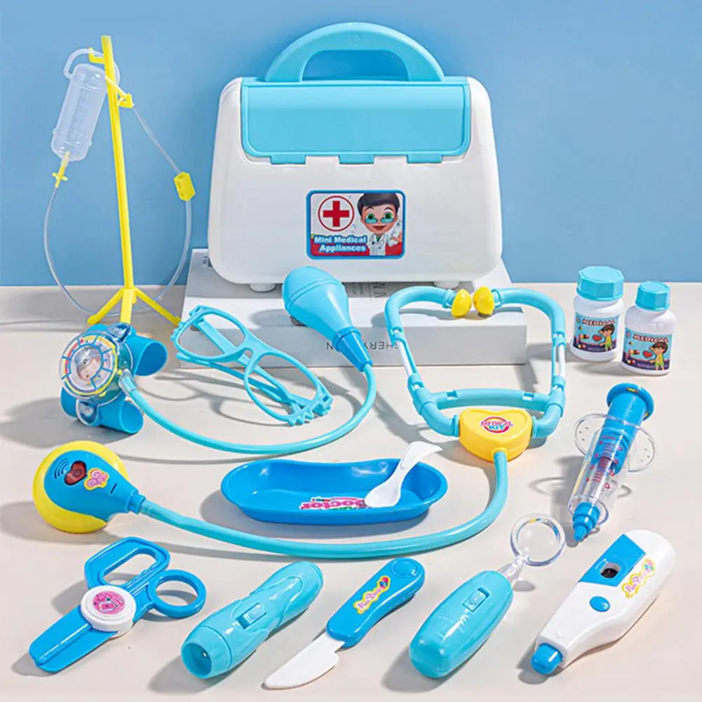 ABS Play House Doctor Kit Brinquedos para Crianças, Desenvolver Inteligência, Estimular a Criatividade, Interação Pai-Filho, 15Pcs por Conjunto