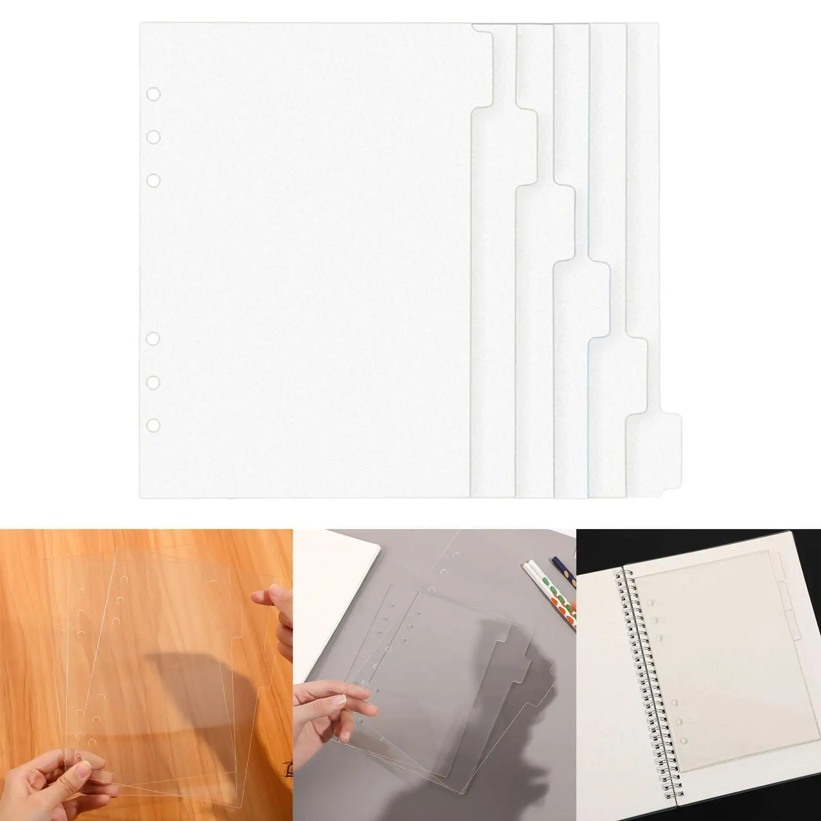 6 Sheets Binder Notebook Binder Sheets Detachable DIY Planner Refillable Pages 6 Hole Loose Leaf Paper for School Budget Planner