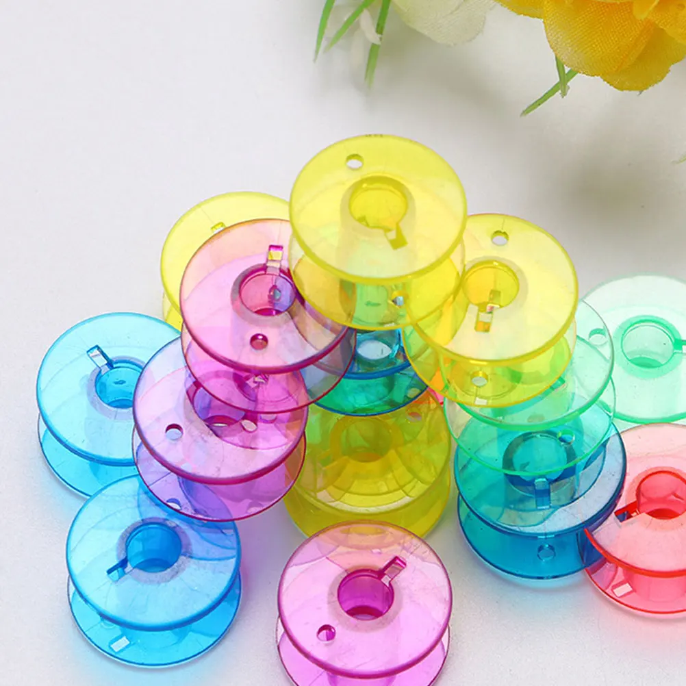 

160 Pcs Clear Plastic Domestic Sewing Machine Bobbins Lightweight Sewing Accessory Components For Beginners