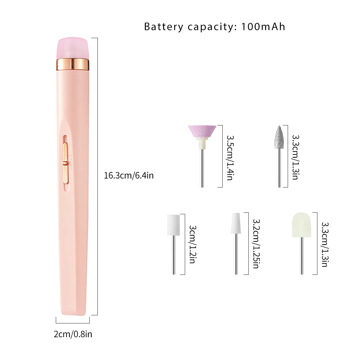 プロフェッショナルマニキュアペディキュアキット、電動爪やすりセット、コードレス電動ネイルドリルマシン、5スピードハンドフットケアツール