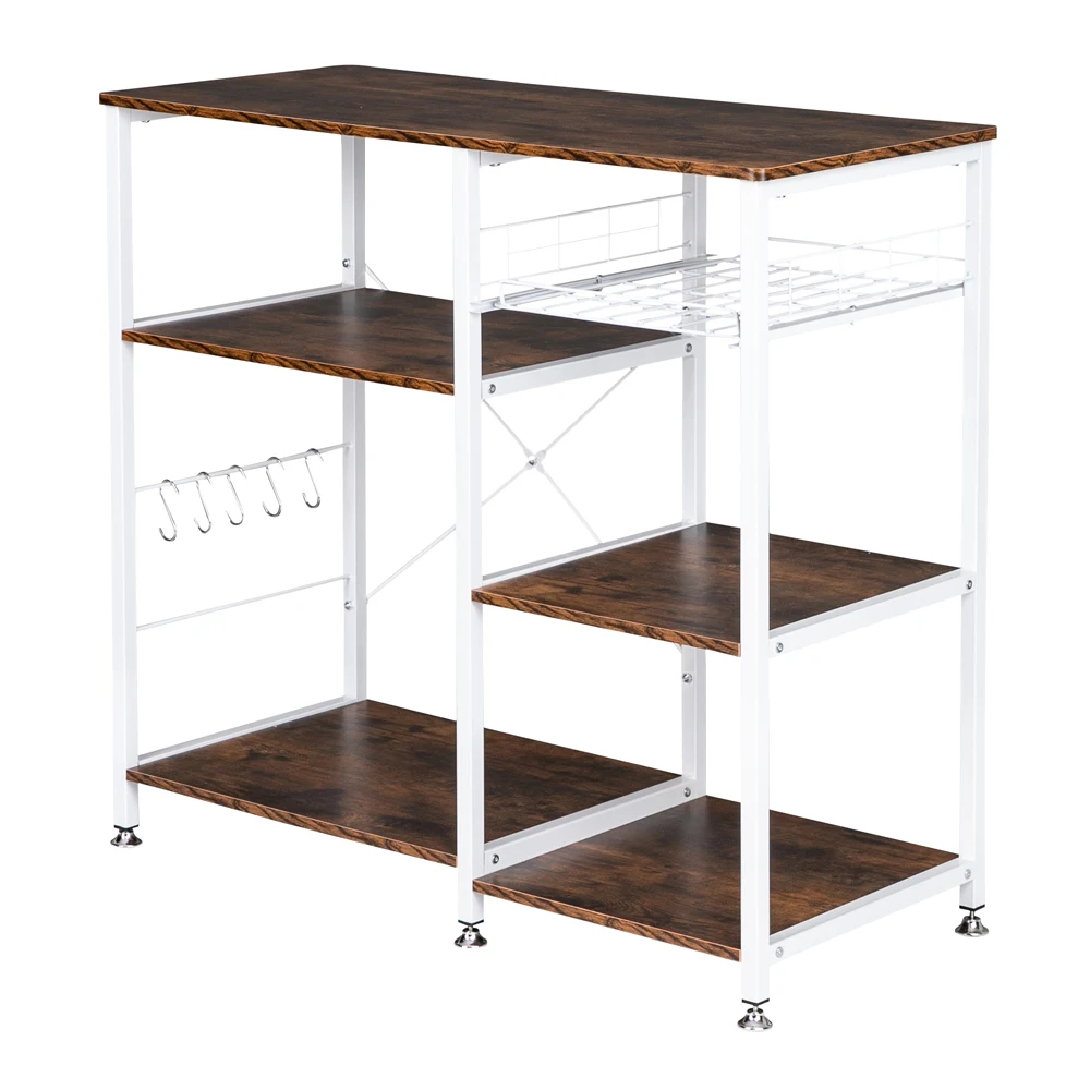 

3-Tier Industrial Kitchen Baker's Rack Utility Microwave Oven Stand Storage Cart Workstation Shelf