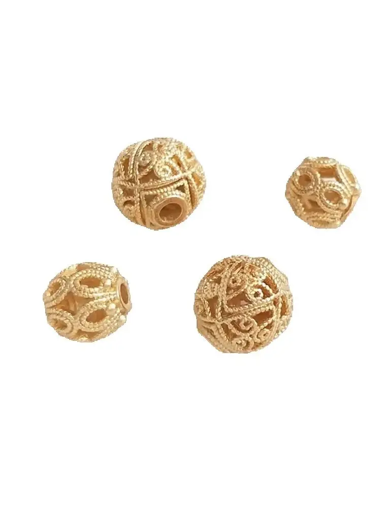 

Vietnam strong color preserving sand gold wool ball large hole septum beads DIY hand woven rope chain transfer beads accessories