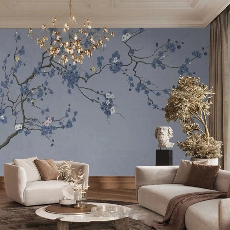 

Creative and simple artistic conception birds mountains waters TV luxurious home decoration bedroom background wall