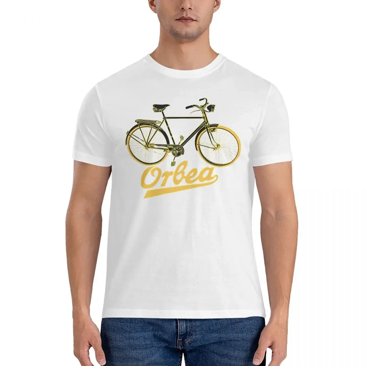 Orbea Fifties Text Gold T-Shirts Tour Of France Novelty Cotton Tee Shirt O Neck Short Sleeve T Shirts Graphic Printed Clothing