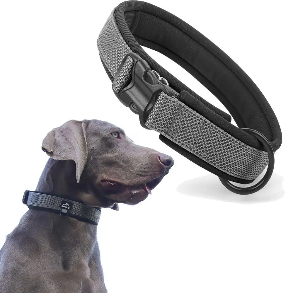 

Elastic Webbing Reflective Dog Collar Adjustable No Pull Pets Collar for Medium Large Dogs Wear-resistant Heavy Duty
