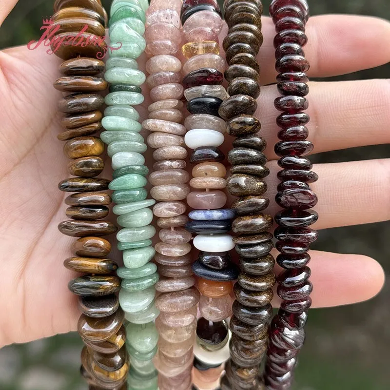 Natural Freeform Tiger Eye/Lapis/Aventurine/Garnet/Stone Beads For Necklace Bracelet DIY Jewelry Making Strand 15